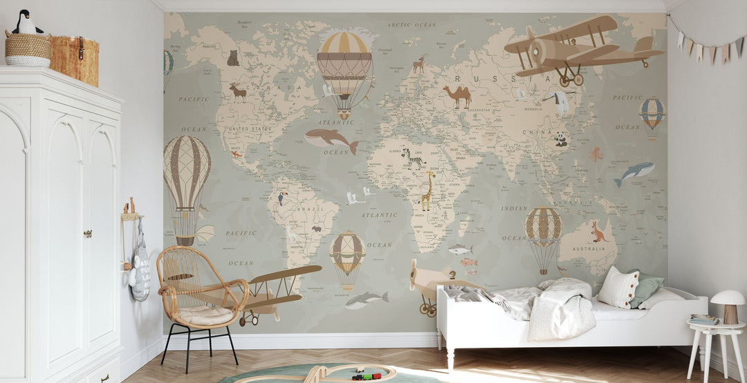 Individuelles Wandbild für Kinder - Entdecke die Welt