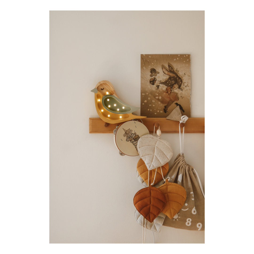 Little Lights Mini-Vogellampe | Khaki Senf