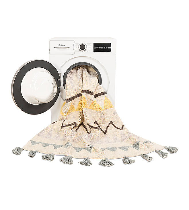 Lorena Canals Machine Washable Rug - Azteca Natural/Blue