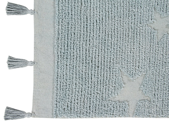 Lorena Canals Machine Washable Rug - Hippy Star Aqua Blue