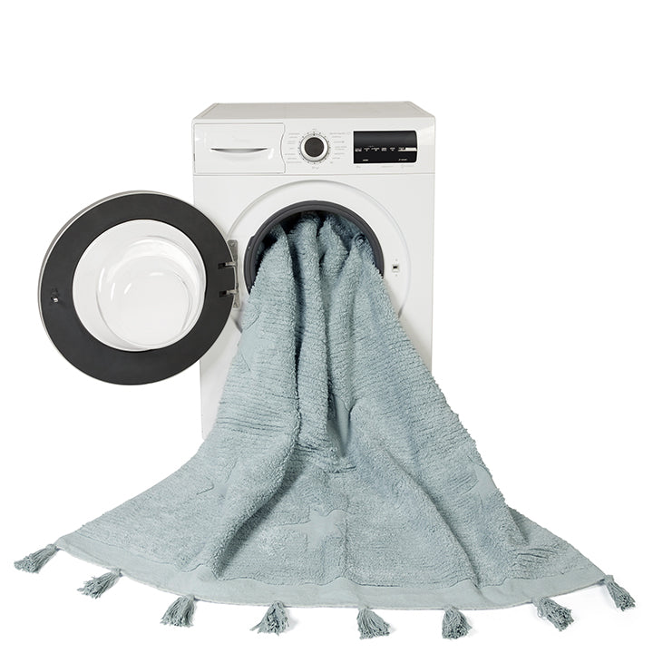 Lorena Canals Machine Washable Rug - Hippy Star Aqua Blue