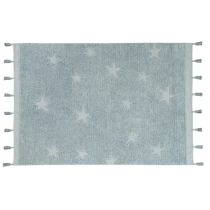 Lorena Canals Machine Washable Rug - Hippy Star Aqua Blue