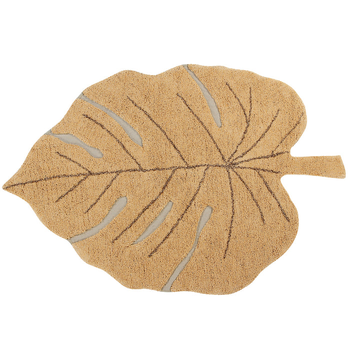 Maschinenwaschbarer Teppich von Lorena Canals – Monstera-Blatt-Honig
