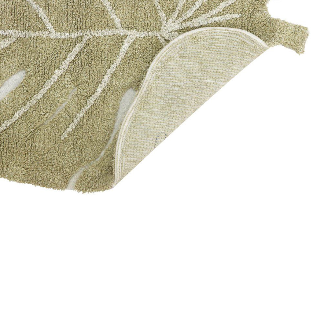 Lorena Canals Machine Washable Rug - Mini Monstera Leaf Olive