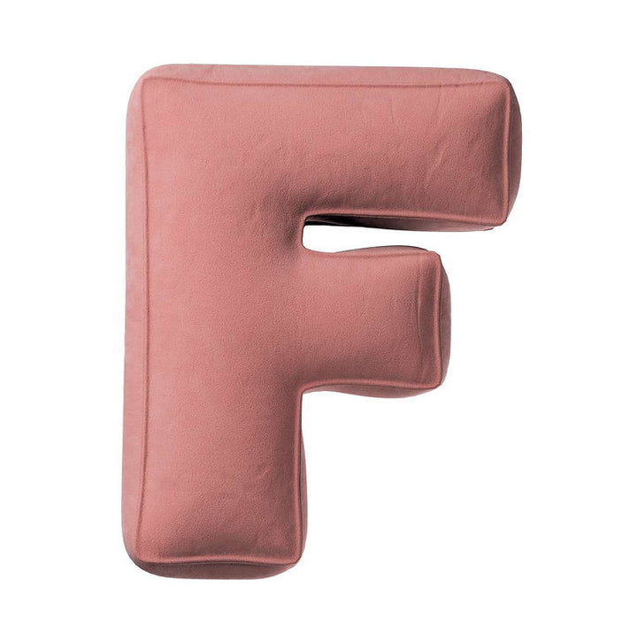 Coussin lettre en velours - F (différentes couleurs)