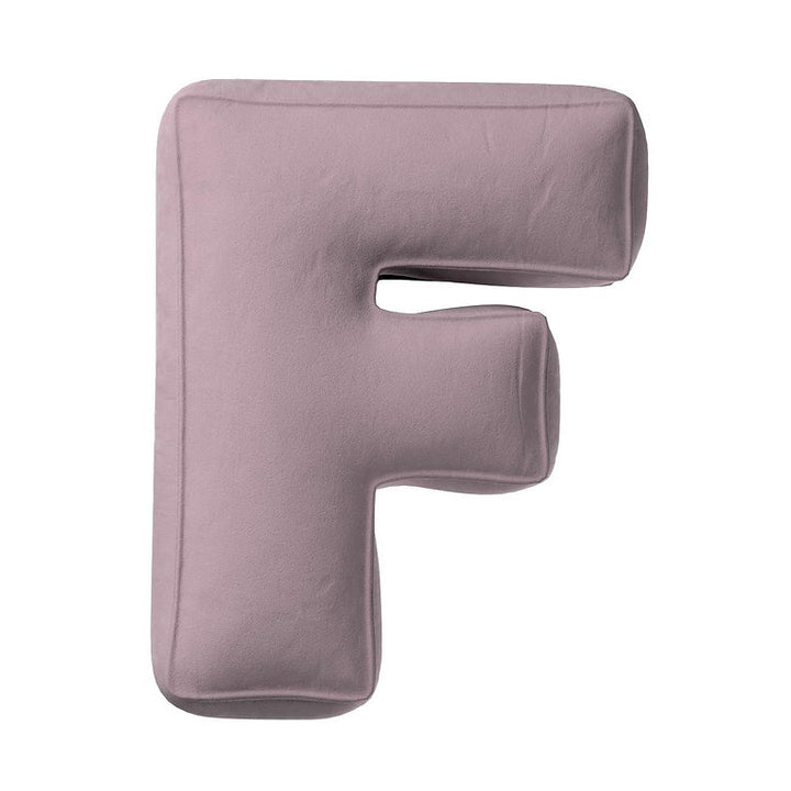 Coussin lettre en velours - F (différentes couleurs)