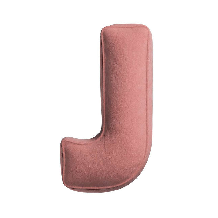 Coussin lettre en velours - J (différentes couleurs)