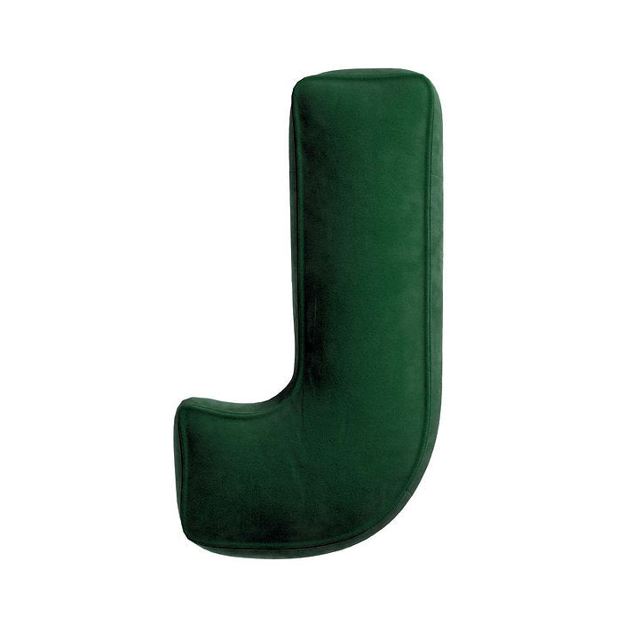 Coussin lettre en velours - J (différentes couleurs)