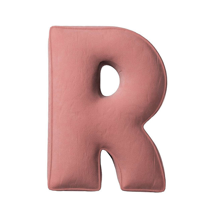 Coussin lettre en velours - R (différentes couleurs)