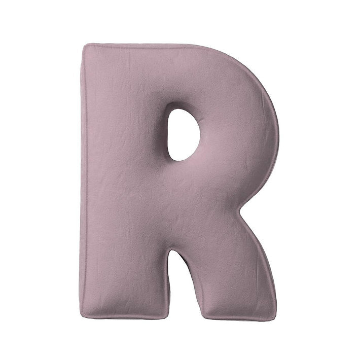 Coussin lettre en velours - R (différentes couleurs)