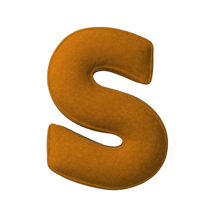 Buchstabenkissen aus Samt – S (verschiedene Farben)