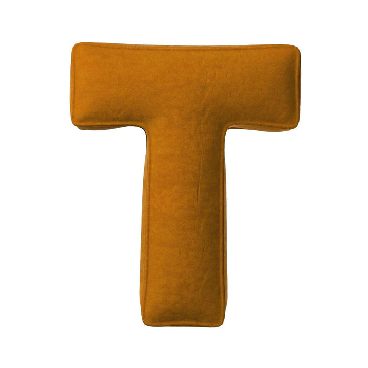 Velvet Letter Cushion - T  (Various Colours)