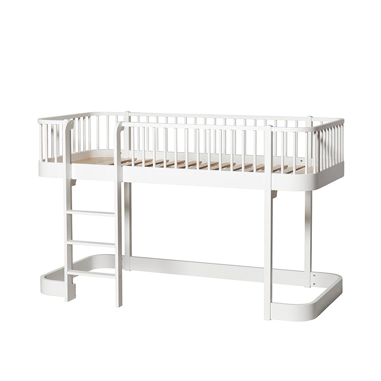 Oliver Furniture Wood Low Loft Bed - White
