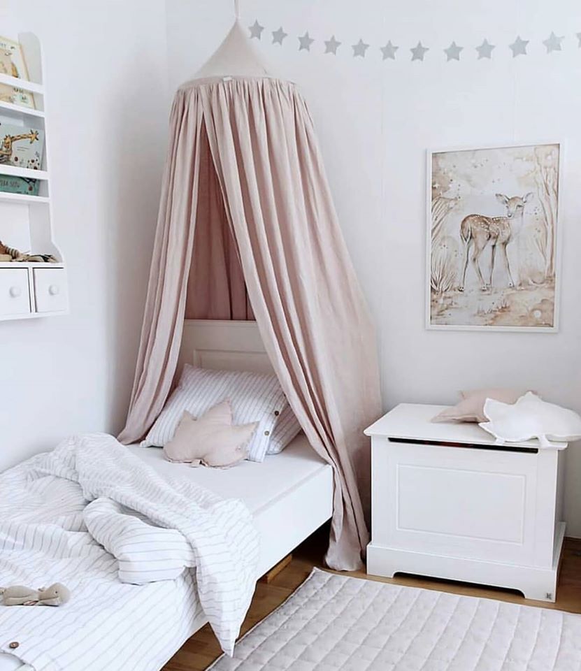 Cotton & Sweets Linen Canopy - Powder Pink