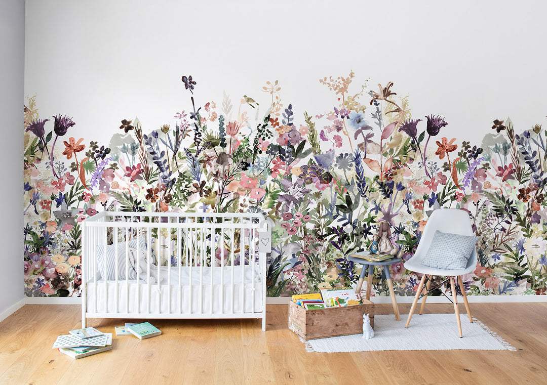 Individuelles Wandbild für Kinder - Maiwiese Pastell