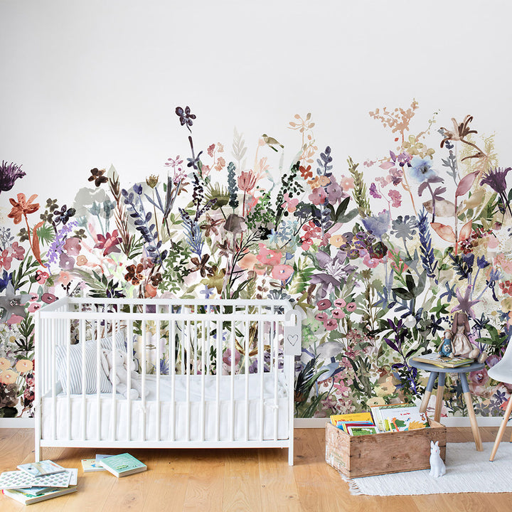 Individuelles Wandbild für Kinder - Maiwiese Pastell