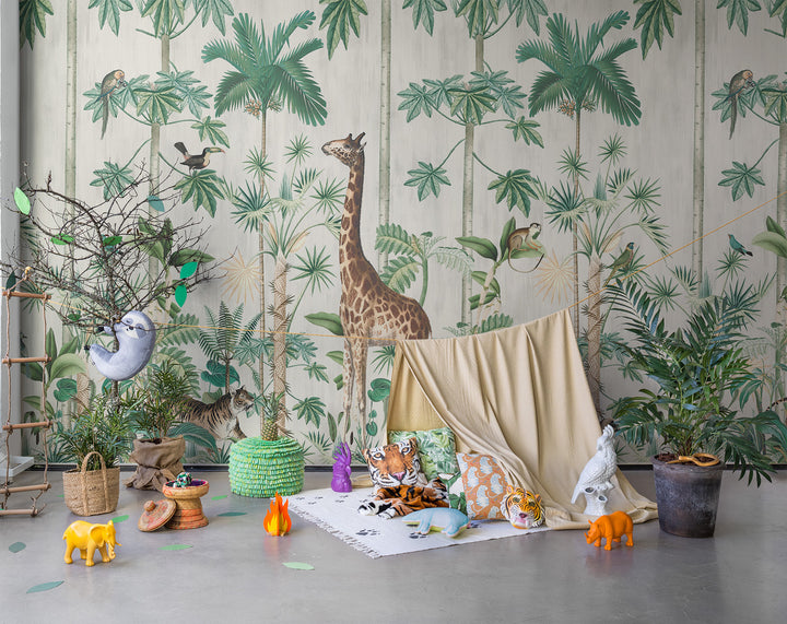 Individuelles Wandbild für Kinder - Giraffenspaziergang