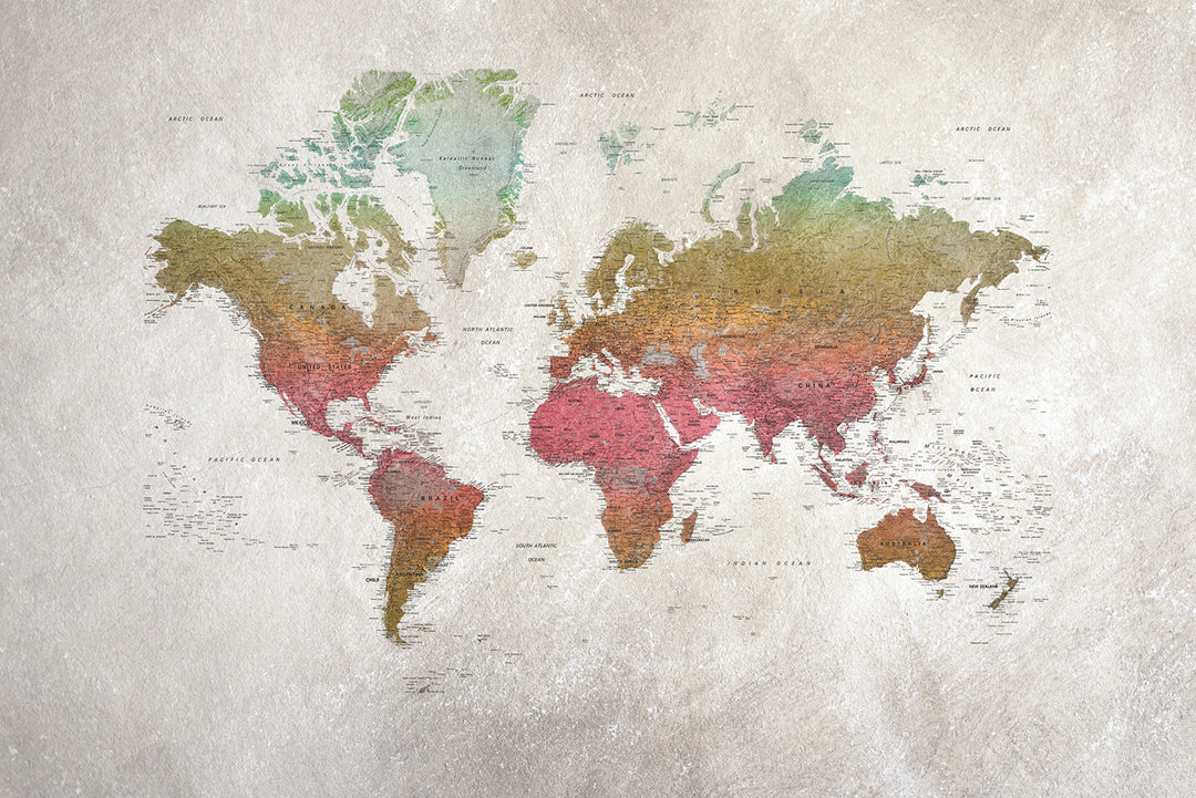 Benutzerdefinierte Wandbild für Kinder - Schulatlas Regenbogen