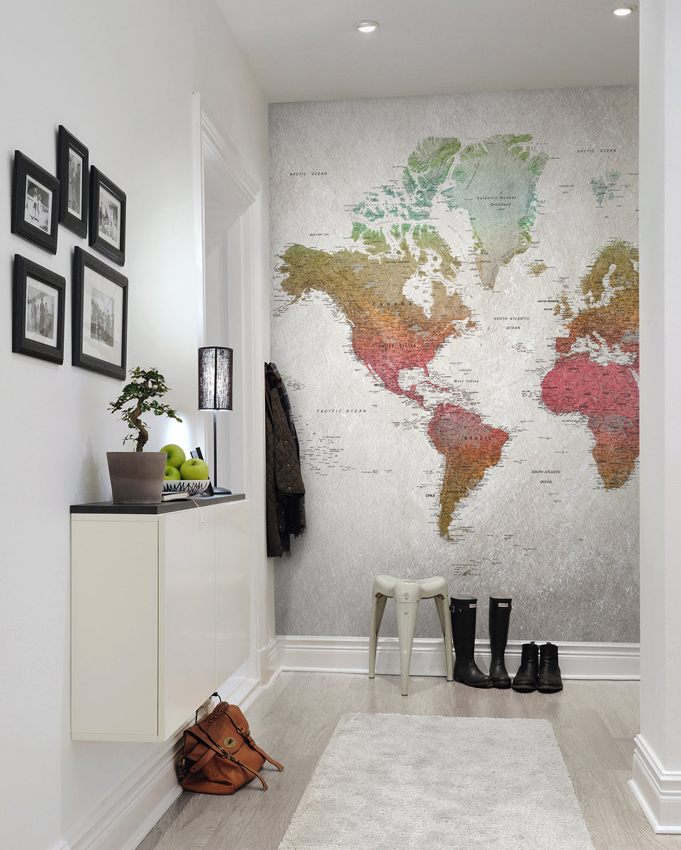 Benutzerdefinierte Wandbild für Kinder - Schulatlas Regenbogen