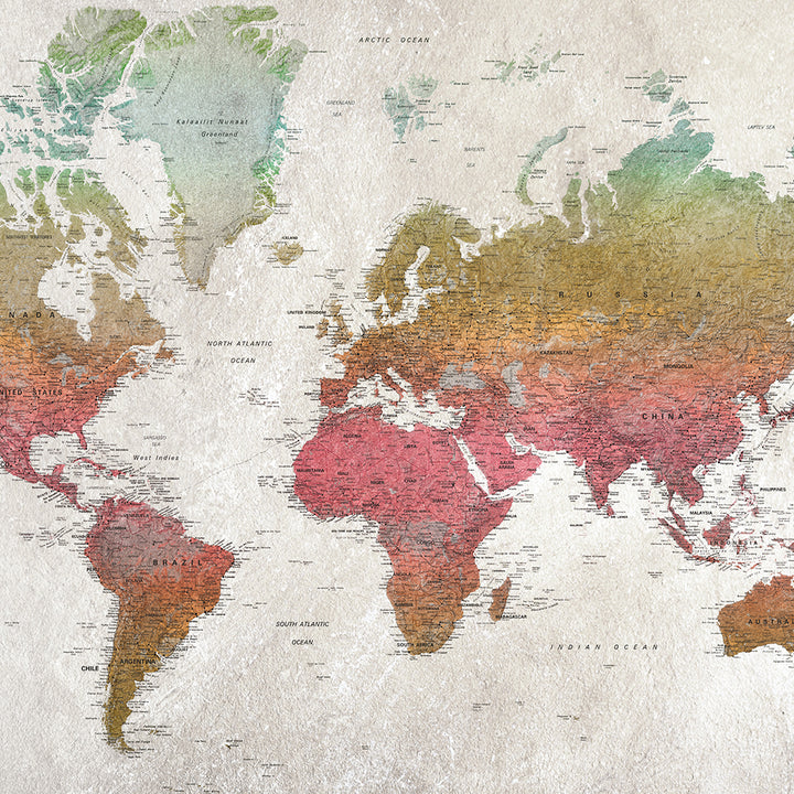 Benutzerdefinierte Wandbild für Kinder - Schulatlas Regenbogen