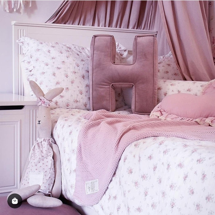 Velvet Letter Cushion - U  (Various Colours)