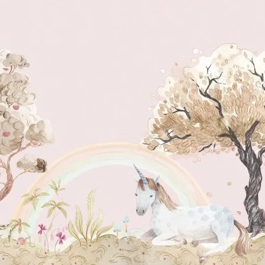 Benutzerdefinierte Wandbild für Kinder - Unicorn Dream Bubblegum