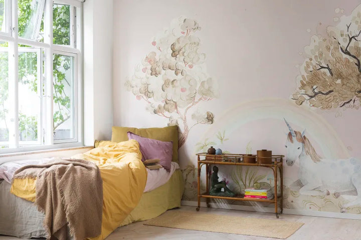 Benutzerdefinierte Wandbild für Kinder - Unicorn Dream Bubblegum