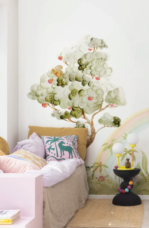 Benutzerdefinierte Wandbild für Kinder - Einhorn Traum Regenbogen