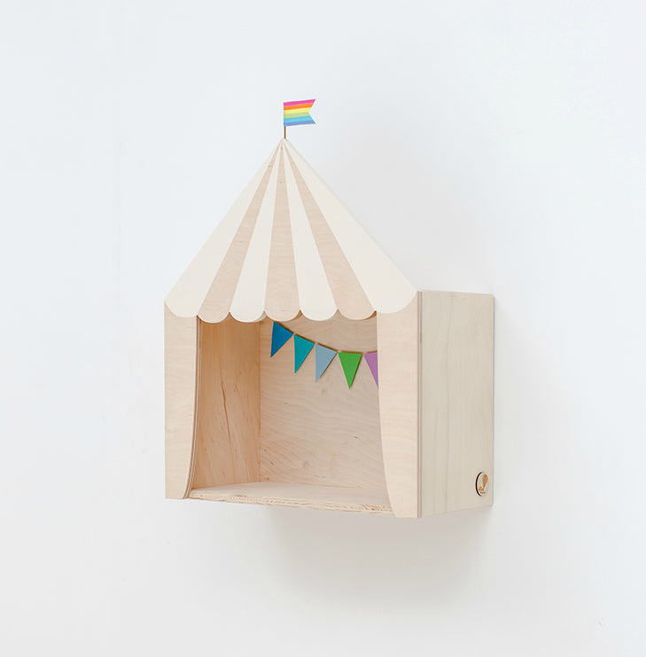 Up Warsaw Circus Wooden Shelf - White