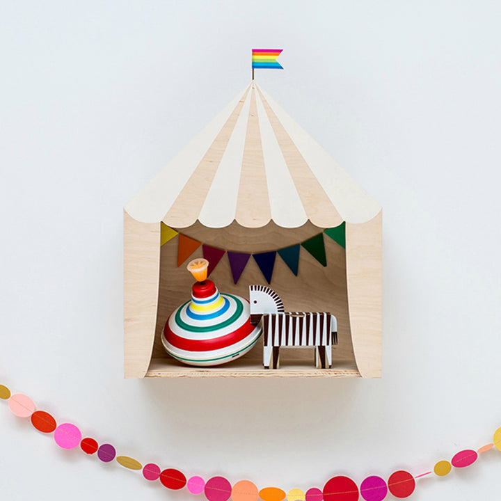 Up Warsaw Circus Wooden Shelf - White