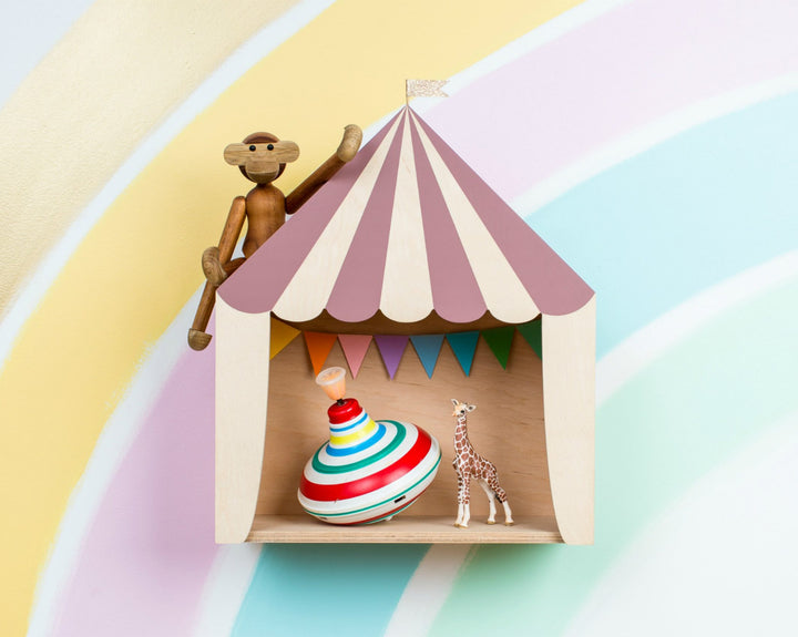 Up Warsaw Circus Wooden Shelf - Dusty Pink