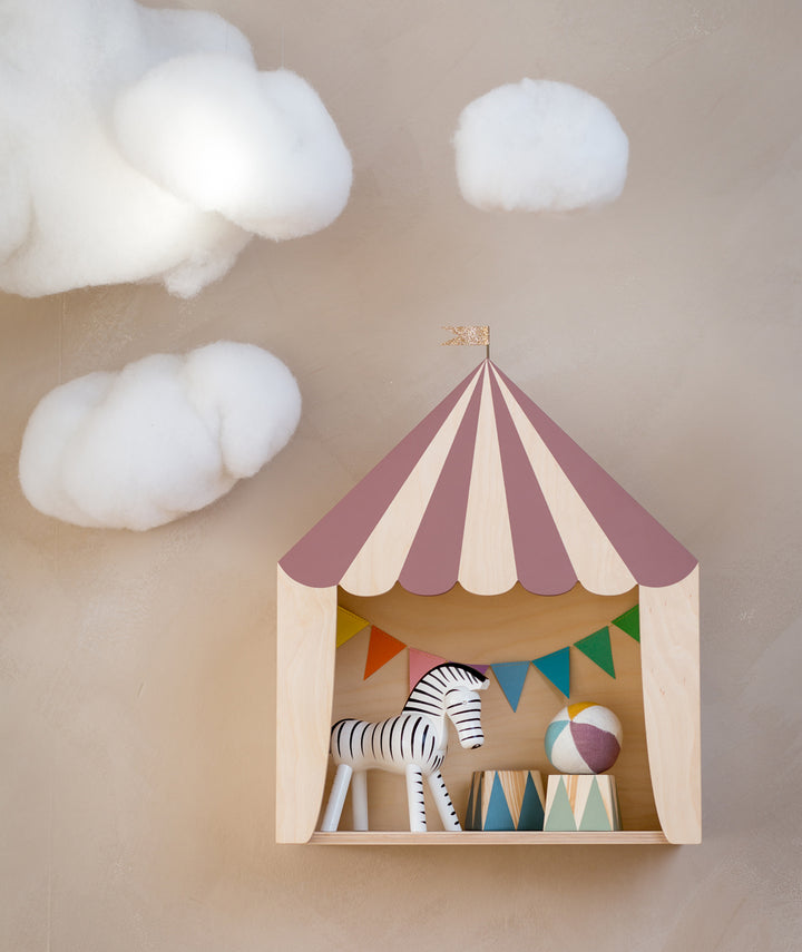 Up Warsaw Circus Wooden Shelf - Dusty Pink