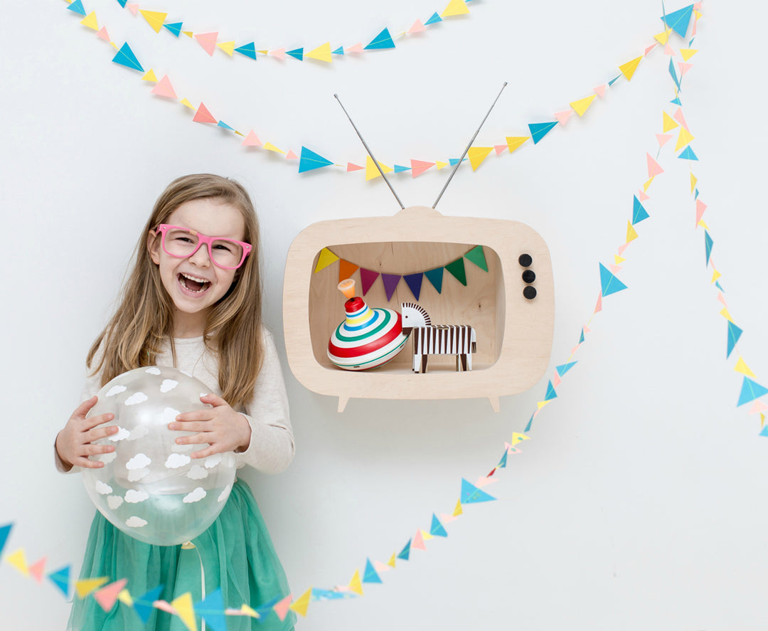 Up Warsaw Kids TV Wooden Shelf - Wooden