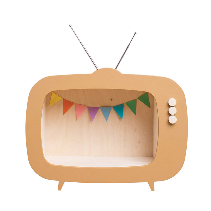 Up Warsaw Kids TV Wooden Shelf - Caramel