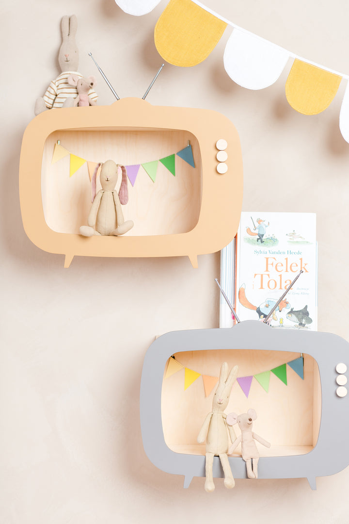 Up Warsaw Kids TV Wooden Shelf - Caramel