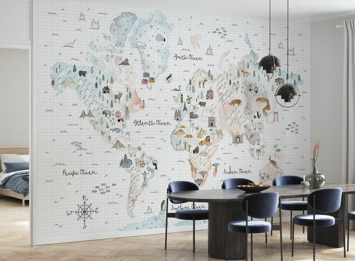 Benutzerdefiniertes Wandbild für Kinder - Reise um die Welt