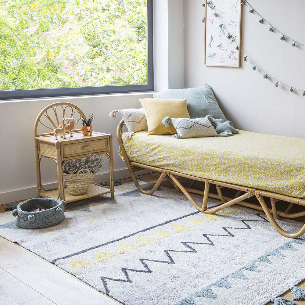 Lorena Canals Machine Washable Rug - Azteca Natural/Blue