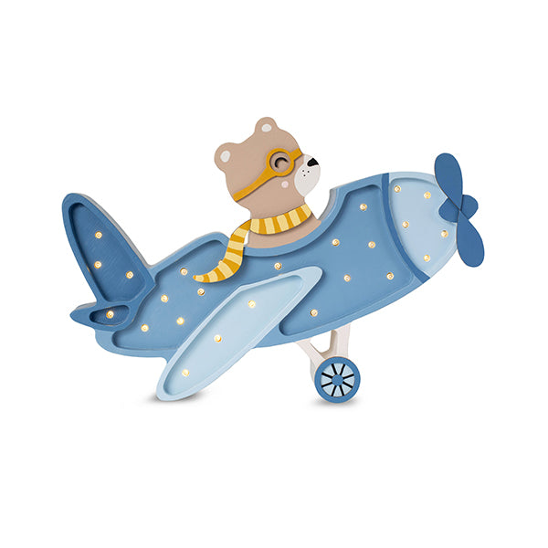 Ours en peluche Little Lights Pilot | Bleu denim