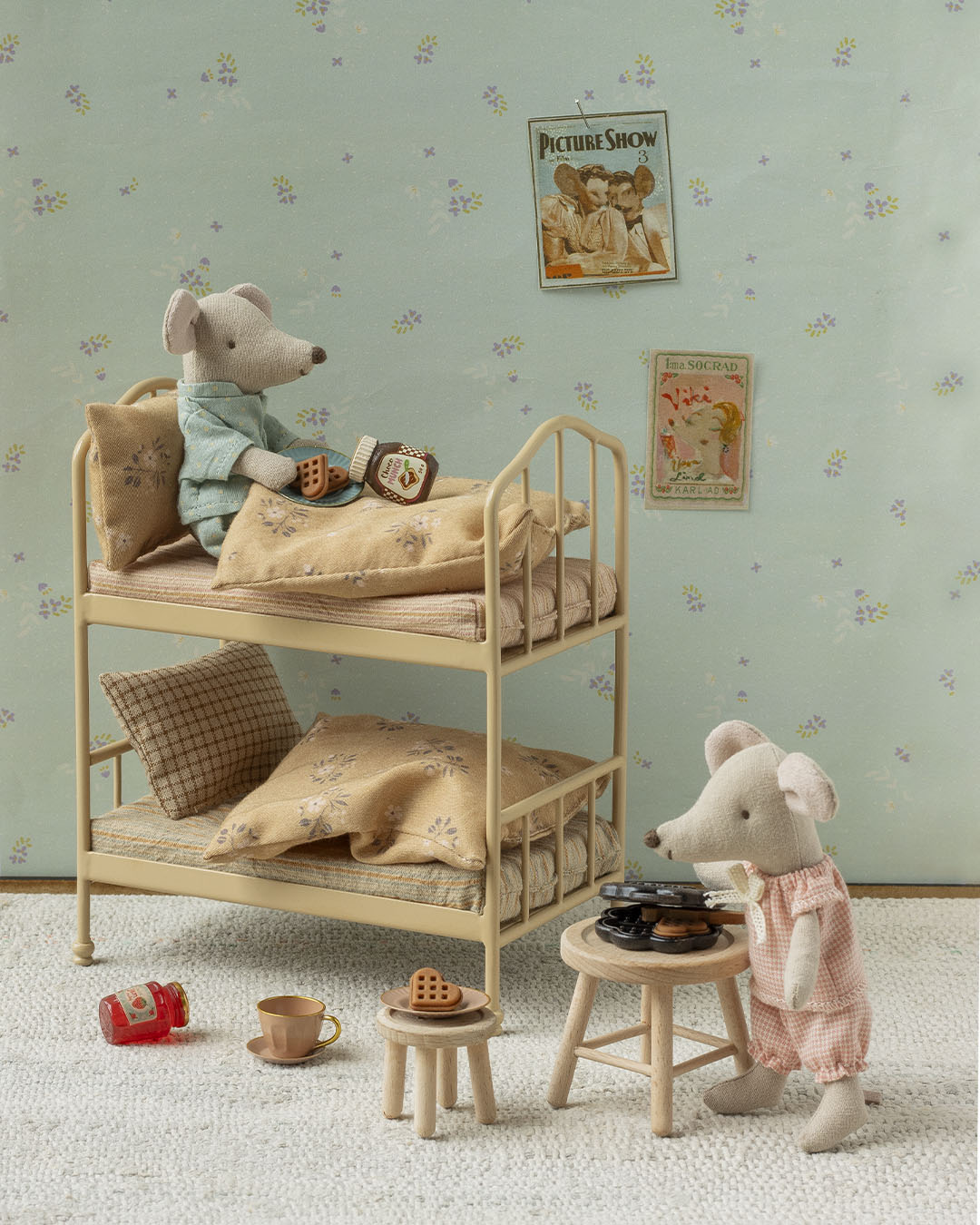 Maileg Mouse Bunk Bed - Wheat