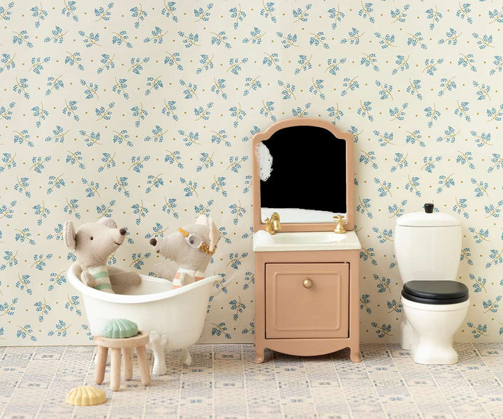 Commode à lavabo avec miroir Maileg Mouse - Poudre
