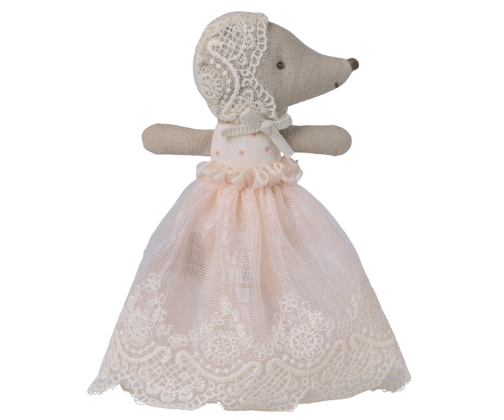 Maileg Baby Mouse In Gown - Powder