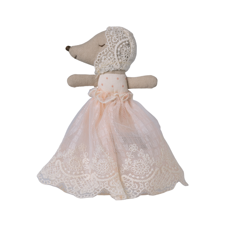 Maileg Baby Mouse In Gown - Powder