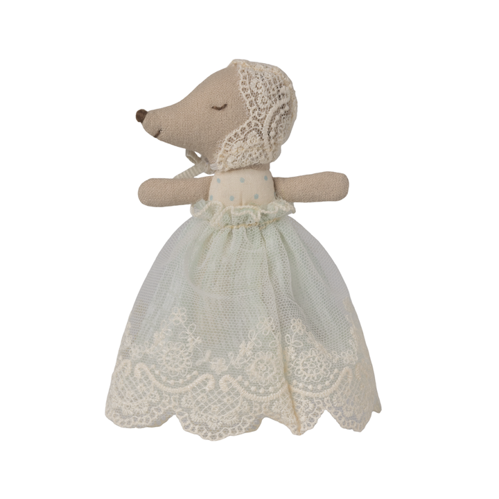 Maileg Baby Mouse In Gown - Mint