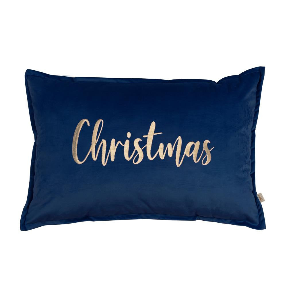 Christmas Luxury Velvet Cushion - Navy