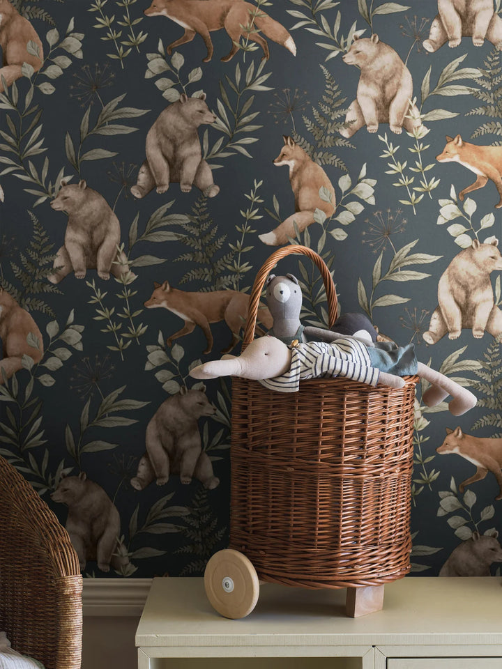 Borastapeter Wallpaper - Wild Forest Blue