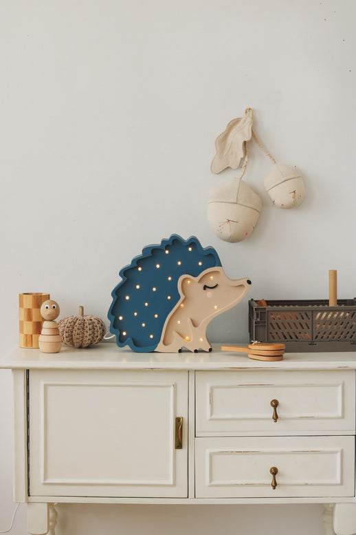 Little Lights Hedgehog Lamp - Navy