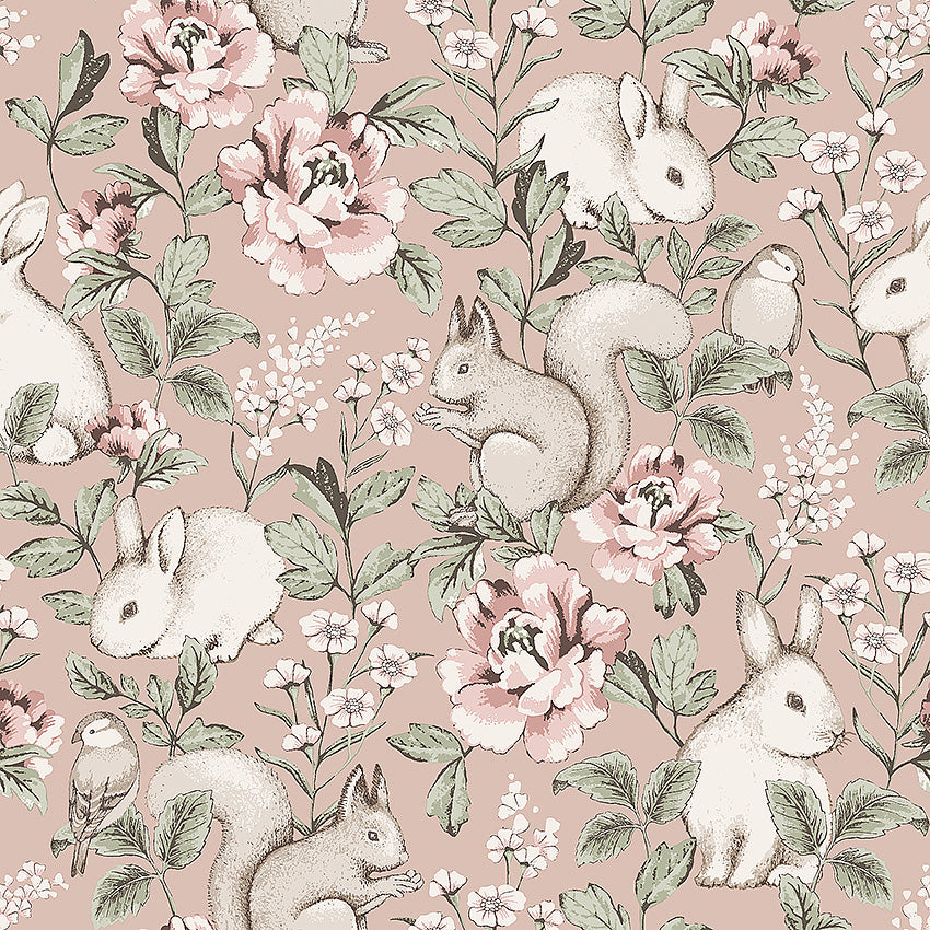 Borastapeter Wallpaper - Magic Forest Pink