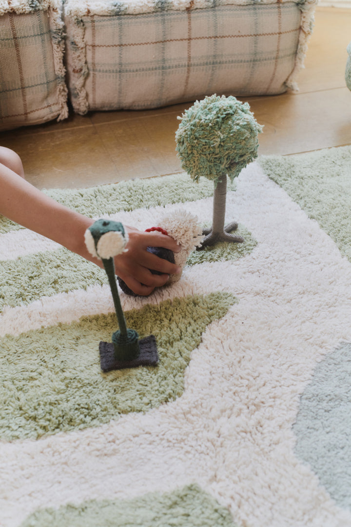 Tapis lavable en machine Lorena Canals - ABC Naturel/Noir