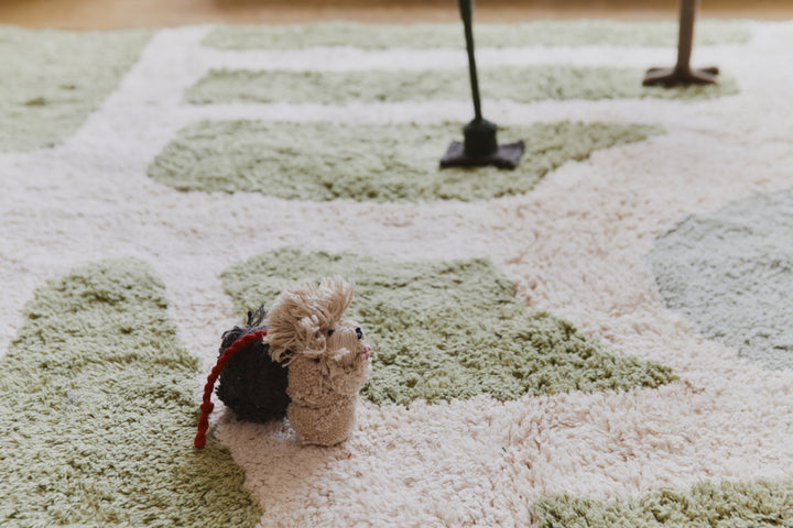 Tapis lavable en machine Lorena Canals - ABC Naturel/Noir