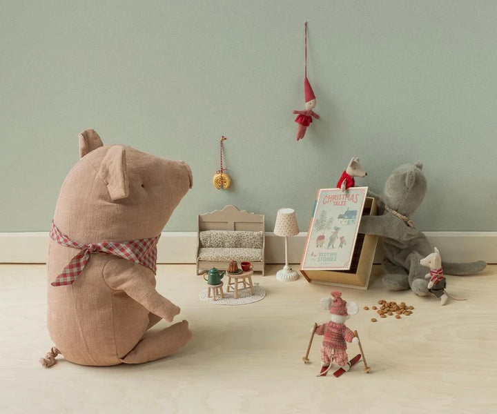 Maileg Christmas Twin Mice , Little Sister & Brother In A Book